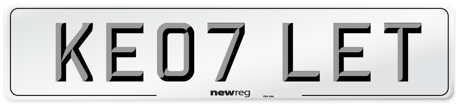 KE07 LET Number Plate from New Reg
